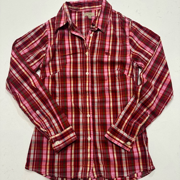 Vintage Burberry plaid button up top - Picture 6 of 9